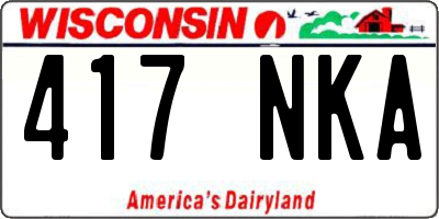 WI license plate 417NKA
