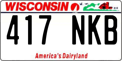 WI license plate 417NKB