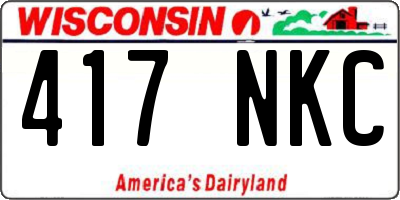 WI license plate 417NKC