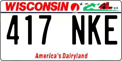 WI license plate 417NKE