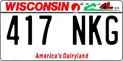 WI license plate 417NKG