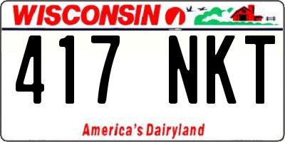WI license plate 417NKT