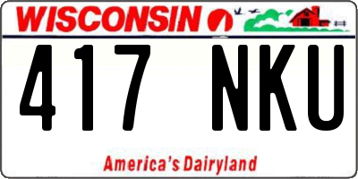 WI license plate 417NKU