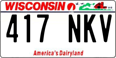 WI license plate 417NKV