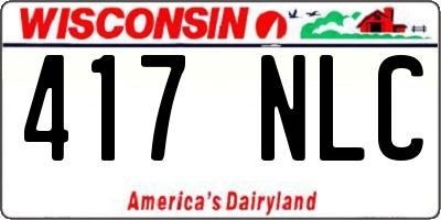 WI license plate 417NLC