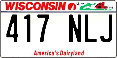 WI license plate 417NLJ