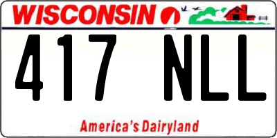 WI license plate 417NLL