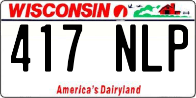 WI license plate 417NLP