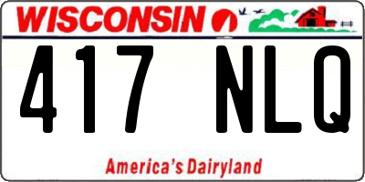 WI license plate 417NLQ