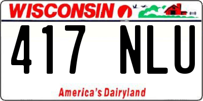 WI license plate 417NLU