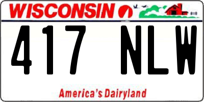 WI license plate 417NLW