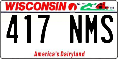 WI license plate 417NMS