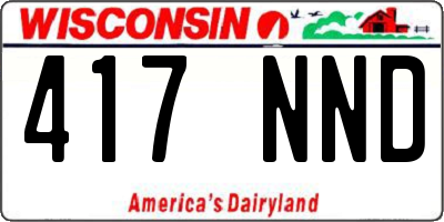 WI license plate 417NND