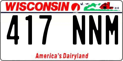 WI license plate 417NNM