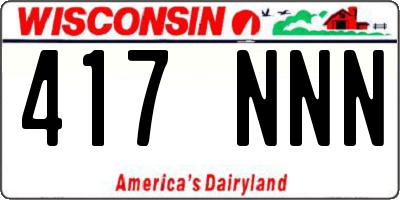 WI license plate 417NNN