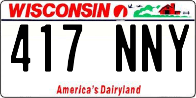 WI license plate 417NNY