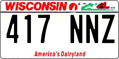 WI license plate 417NNZ