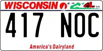 WI license plate 417NOC