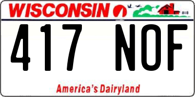 WI license plate 417NOF