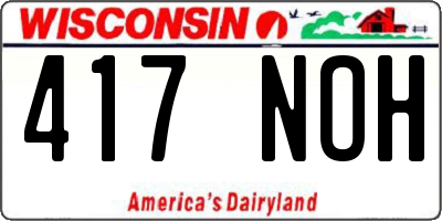 WI license plate 417NOH