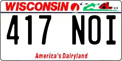 WI license plate 417NOI