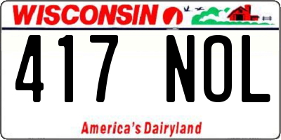 WI license plate 417NOL