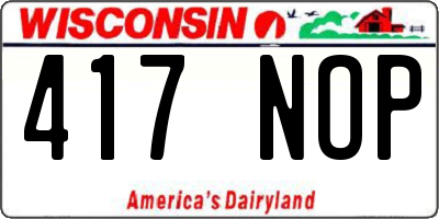 WI license plate 417NOP