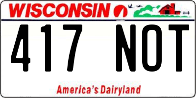 WI license plate 417NOT