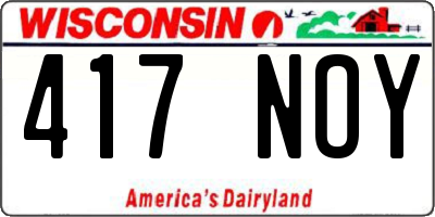 WI license plate 417NOY