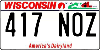 WI license plate 417NOZ