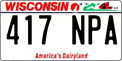 WI license plate 417NPA