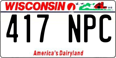 WI license plate 417NPC