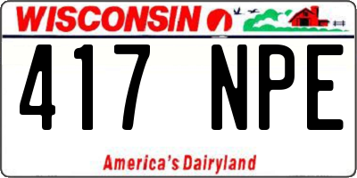 WI license plate 417NPE