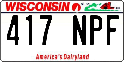 WI license plate 417NPF