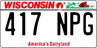 WI license plate 417NPG