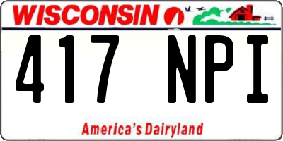 WI license plate 417NPI