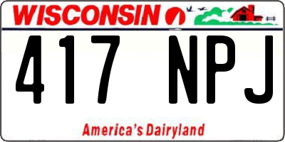 WI license plate 417NPJ