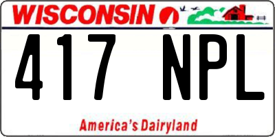 WI license plate 417NPL