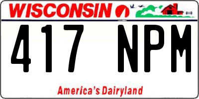 WI license plate 417NPM