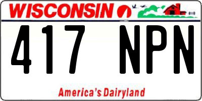 WI license plate 417NPN