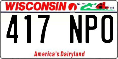 WI license plate 417NPO