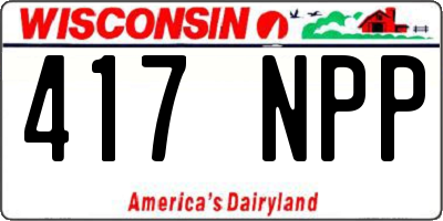WI license plate 417NPP