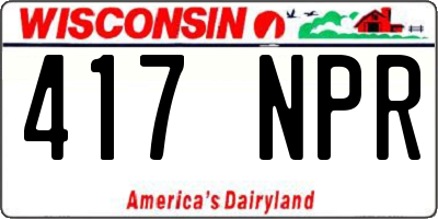 WI license plate 417NPR