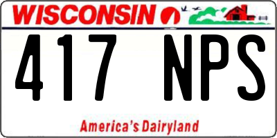 WI license plate 417NPS
