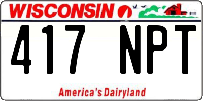 WI license plate 417NPT