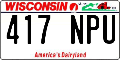 WI license plate 417NPU