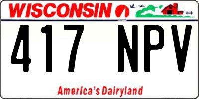 WI license plate 417NPV
