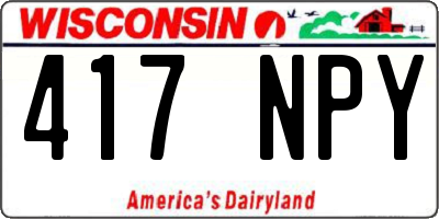 WI license plate 417NPY
