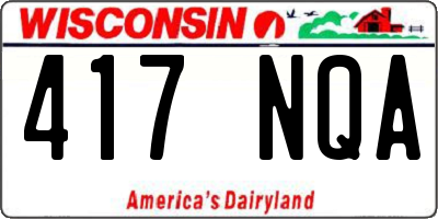 WI license plate 417NQA