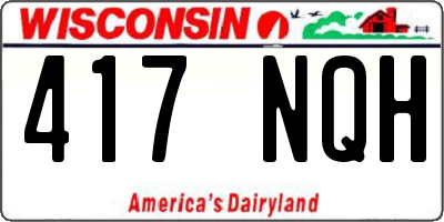 WI license plate 417NQH